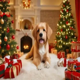 christmas dogs wallpaper