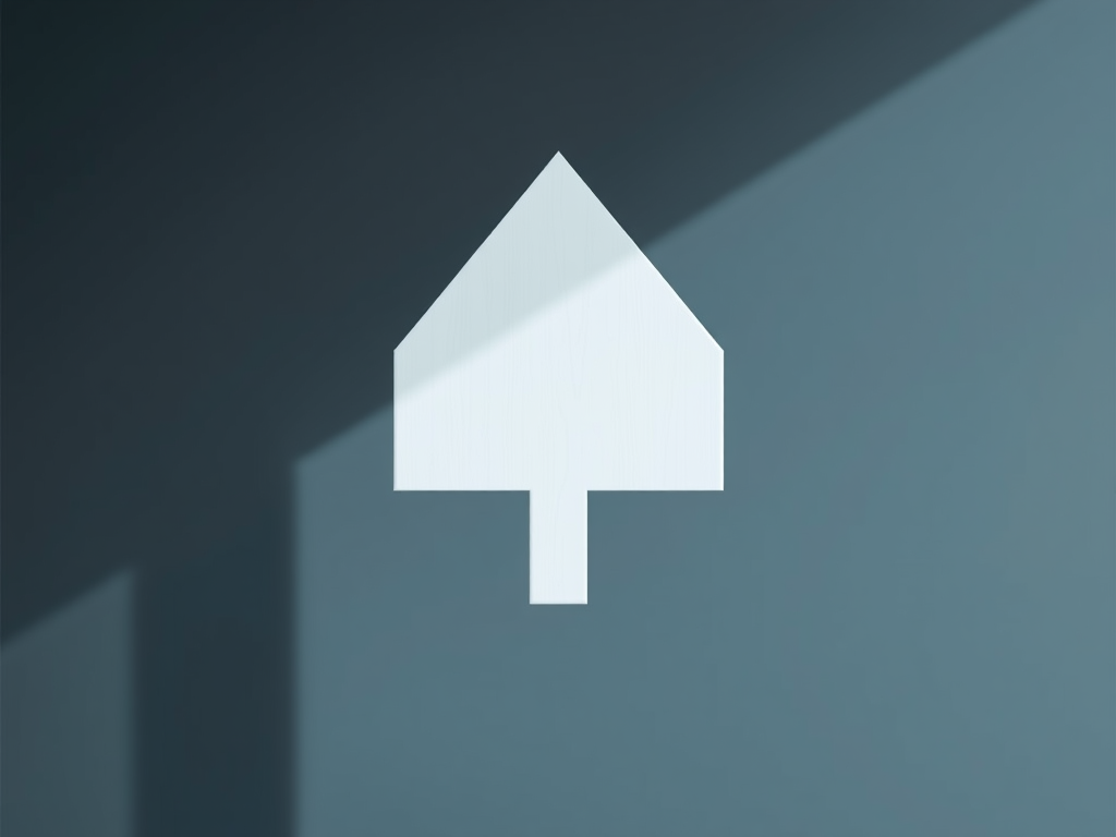 Generate a high-resolution image of a downward-pointing arrow with a clean, minimalist design using a Canon EOS 5D Mark IV, aperture f/8, ISO 100, 50mm lens, natural lighting, and a shallow depth of field to emphasize clarity.