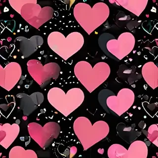 hearts background black
