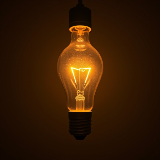 Create an illustration of a light bulb glowing brightly, captured with a Canon EOS 5D Mark IV, 50mm lens, f/1.8 aperture, ISO 100, wide-angle view, soft lighting, minimalist style.