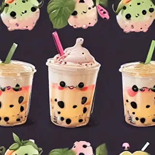cute boba tea wallpapers