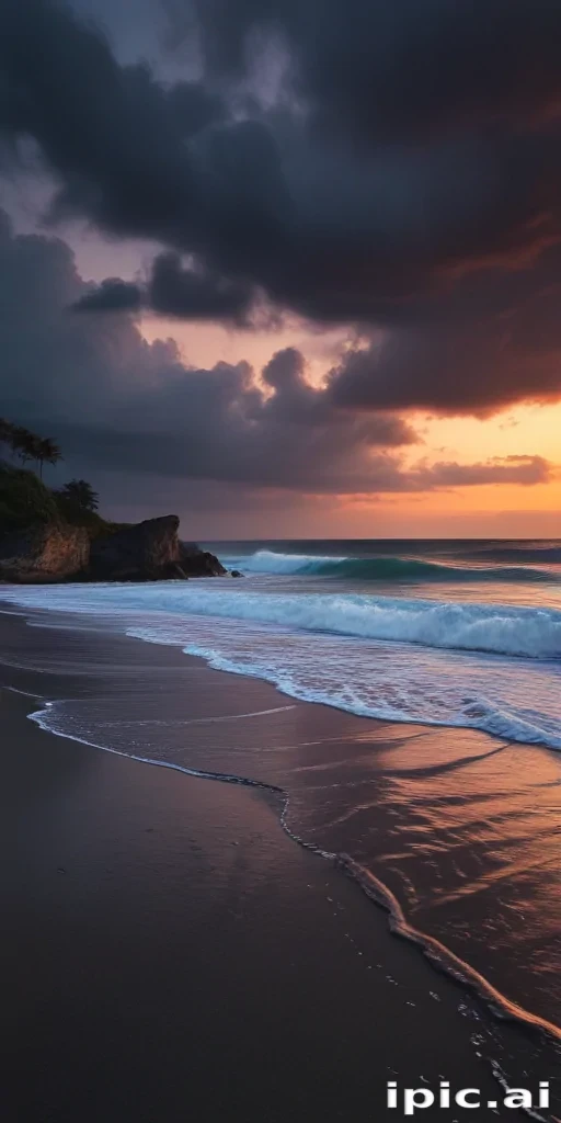 dark beach wallpaper