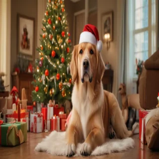 christmas dog background