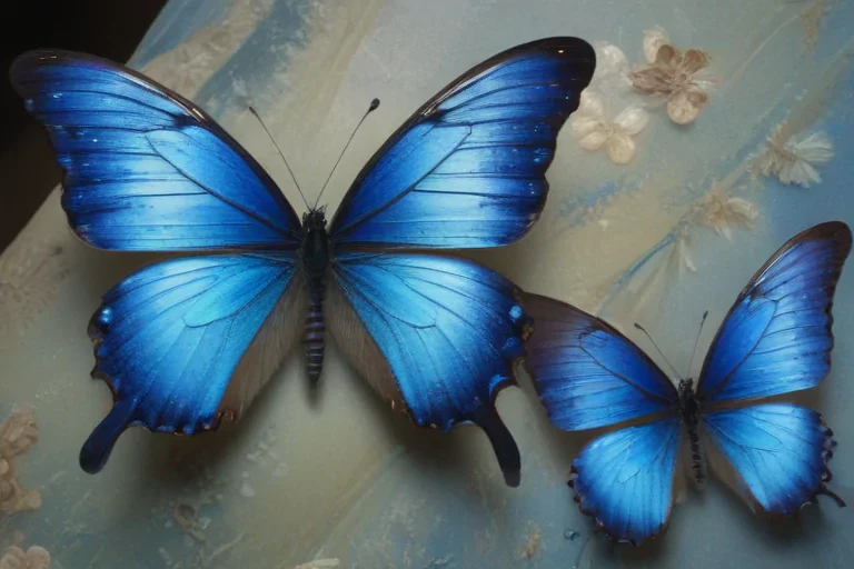Stunning Blue Butterflies Displaying Vibrant Colors Against a Soft ...