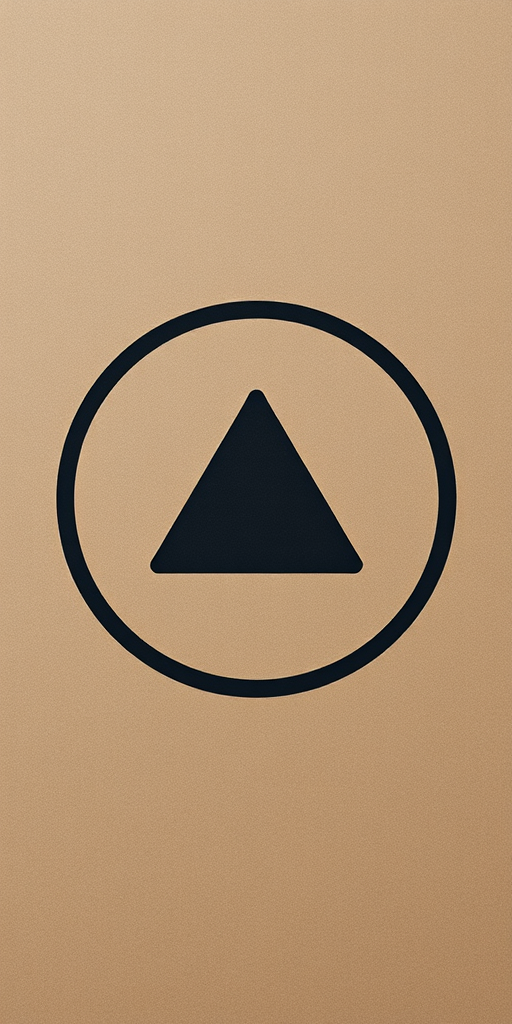 Create a minimalist design featuring a circle, triangle, and square in black on textured brown paper, using a 50mm lens at f/2.8, ISO 100, and a soft focus background to enhance visual clarity.