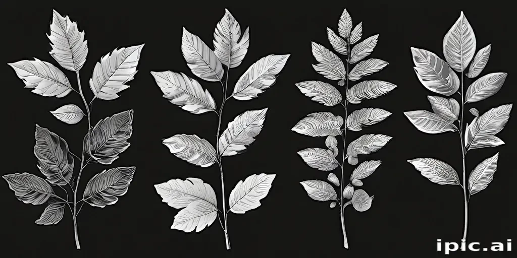 black and white leaf clip art