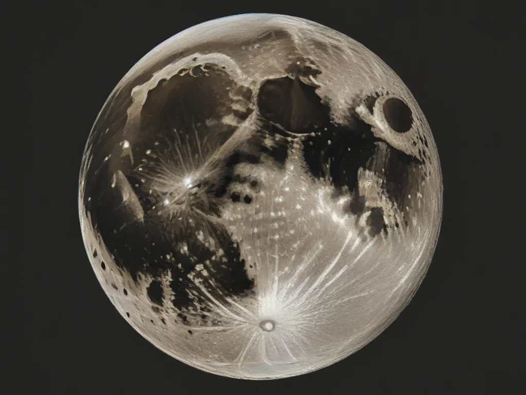 drawing of the moon