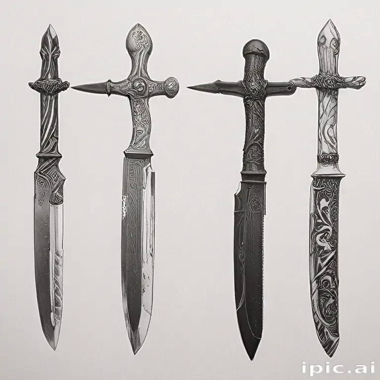 drawings of knives