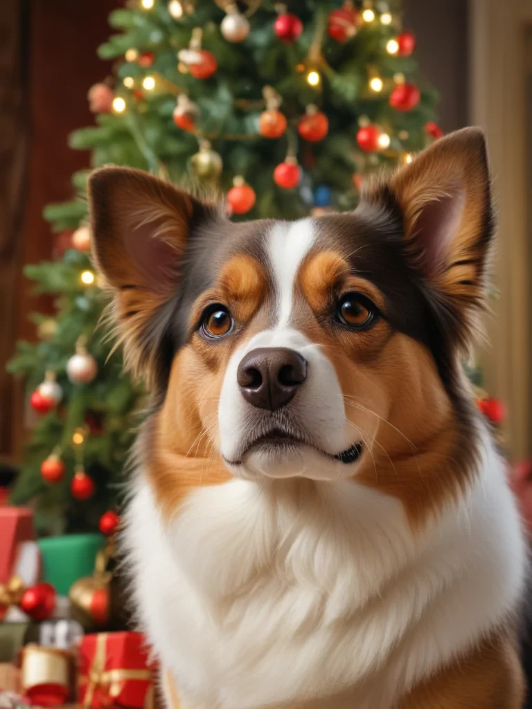 dog christmas background