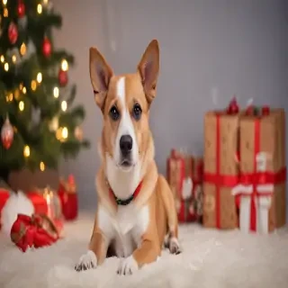 dog christmas background