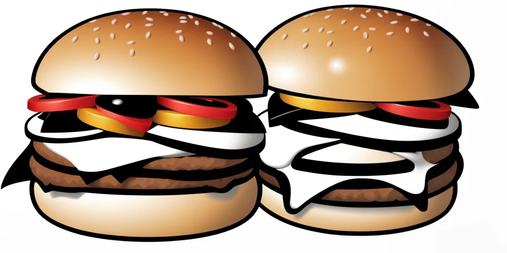 hamburger clipart black and white