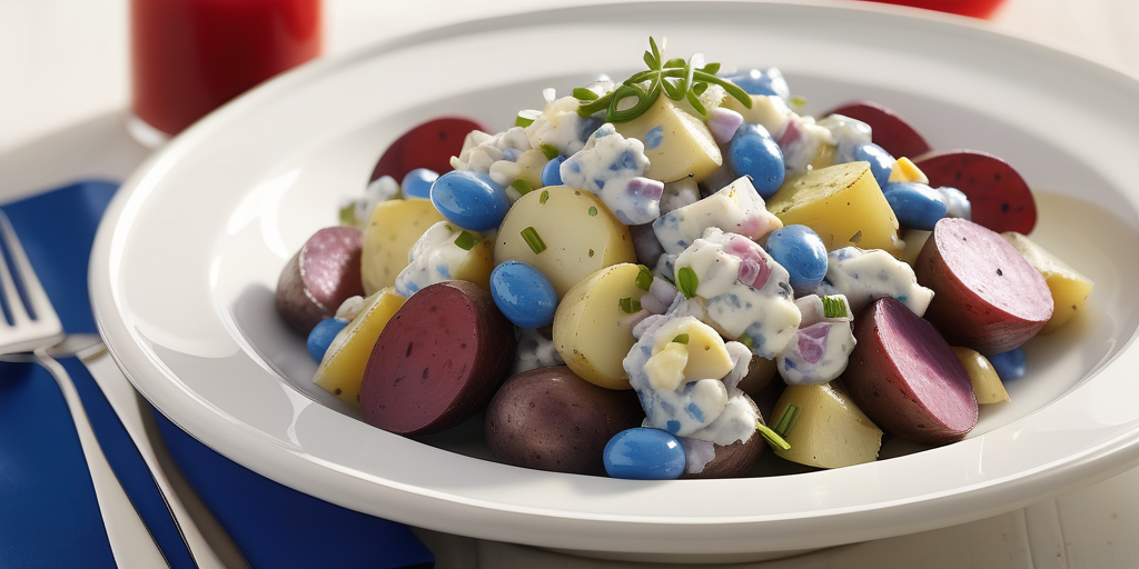 red hot and blue potato salad