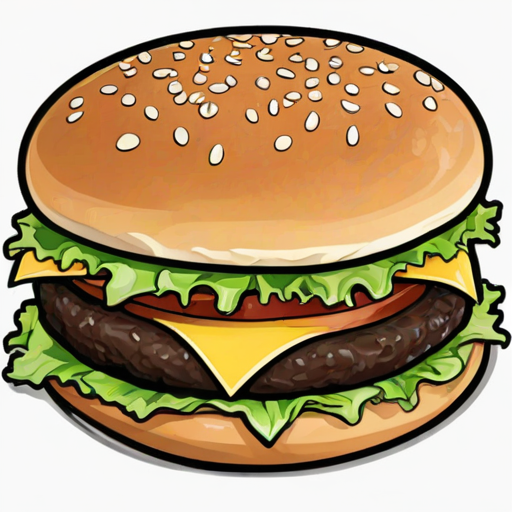 hamburger clipart black and white