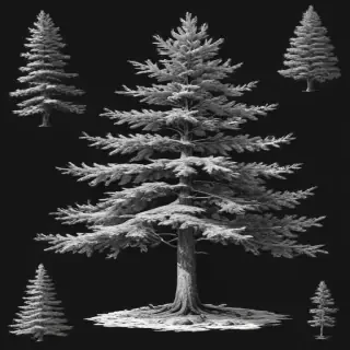 black and white pine tree clipart