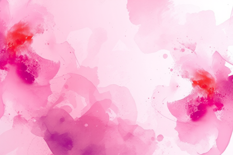 Abstract blend of soft pinks and purples with dynamic brush strokes and splashes of color, captured with a high-resolution DSLR camera, 50mm lens, f/1.8 aperture, ISO 100, side lighting for depth, and a slight vignette effect to enhance focus on the center.