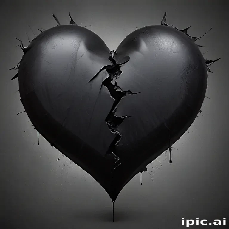 broken black heart
