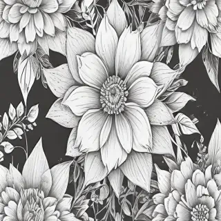 floral line art
