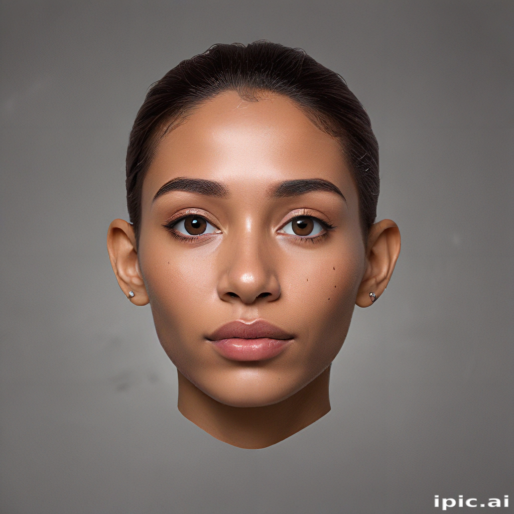 Realistic Digital Portrait Of A Young Woman With Natural Features
