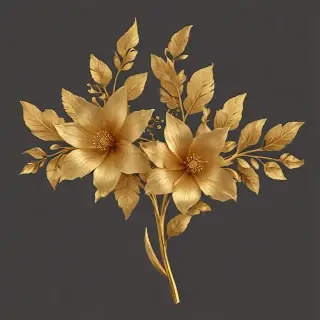 gold flowers png