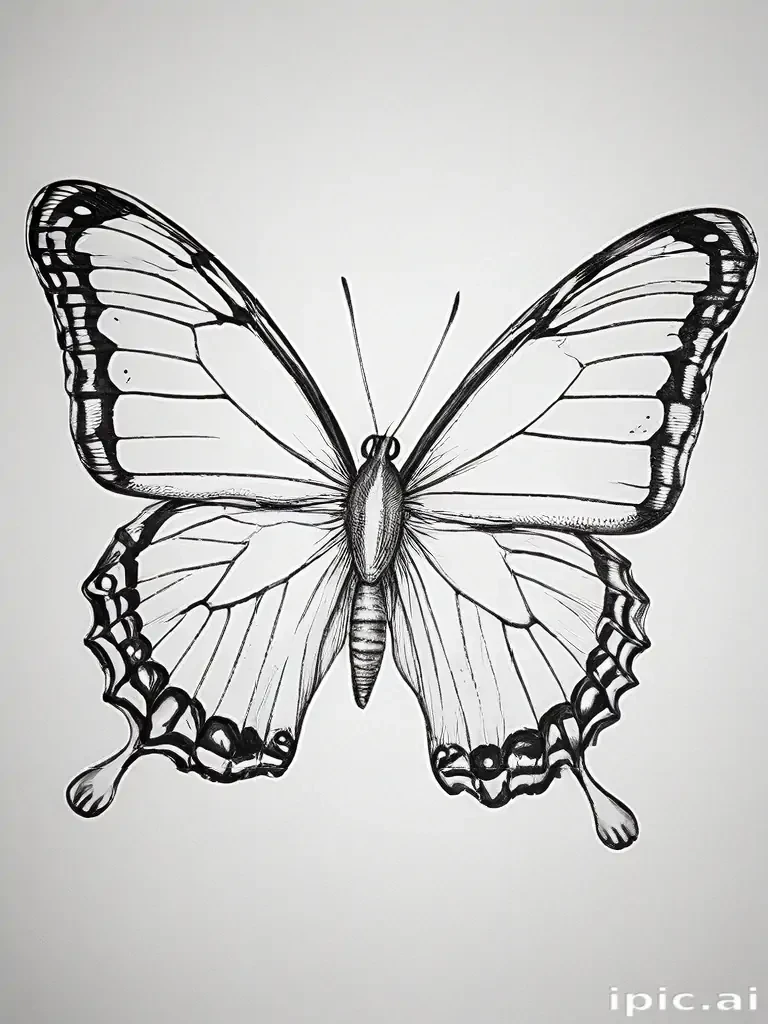 outline drawing of a butterfly