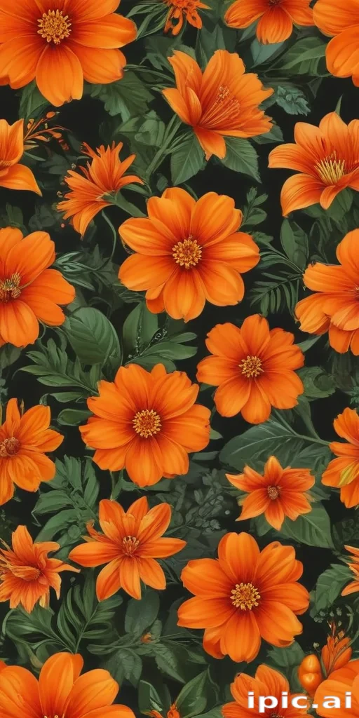 orange flower clipart