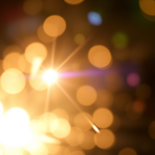 create an abstract image of light flares with a dark background, using a Canon EOS 5D Mark IV camera, aperture f/2.8, shutter speed 1/100s, ISO 100, in a macro view to enhance image quality and detail, utilizing a soft focus style to emphasize the light effects