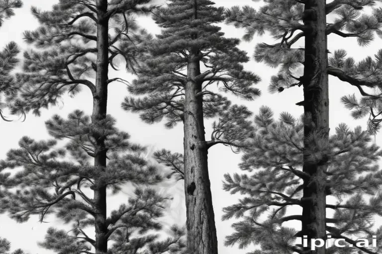 pine tree clipart black and white