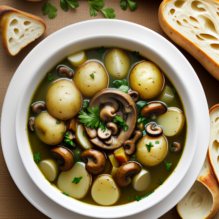 soup with mushrooms and potatoes
