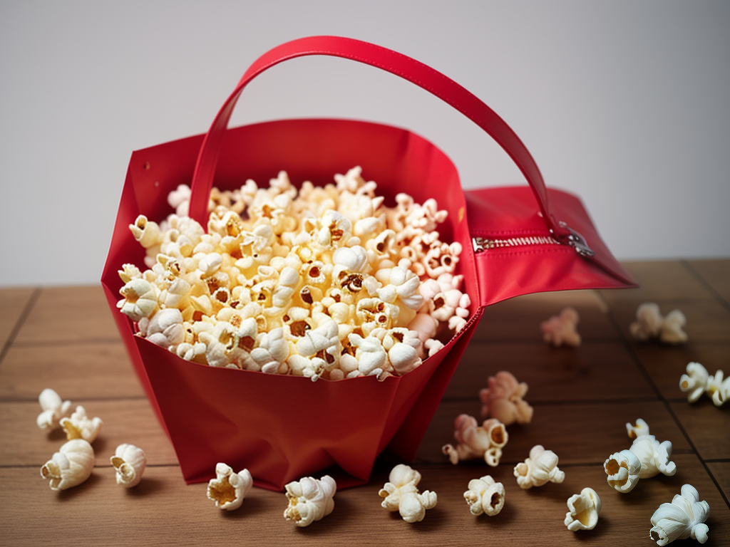 popcorn in a red bag