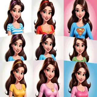 brunette cartoon characters