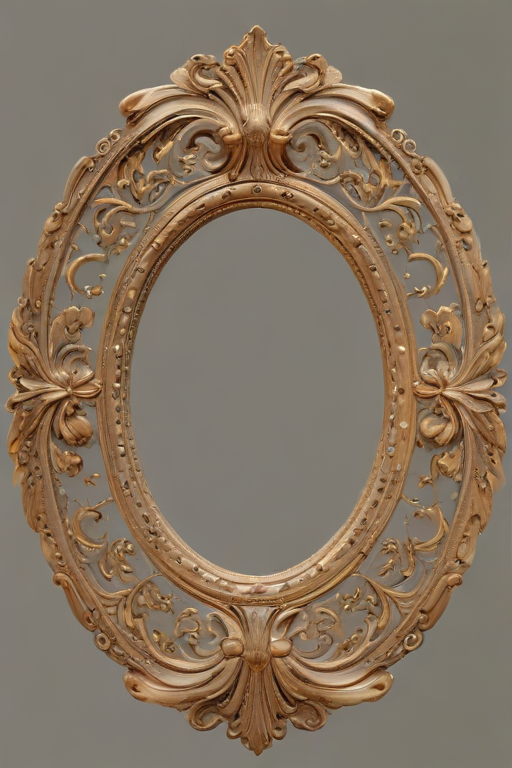 Intricately Designed Vintage Oval Frame with Ornate Floral Patterns and ...