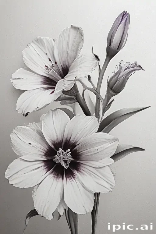 pencil drawings of flowers