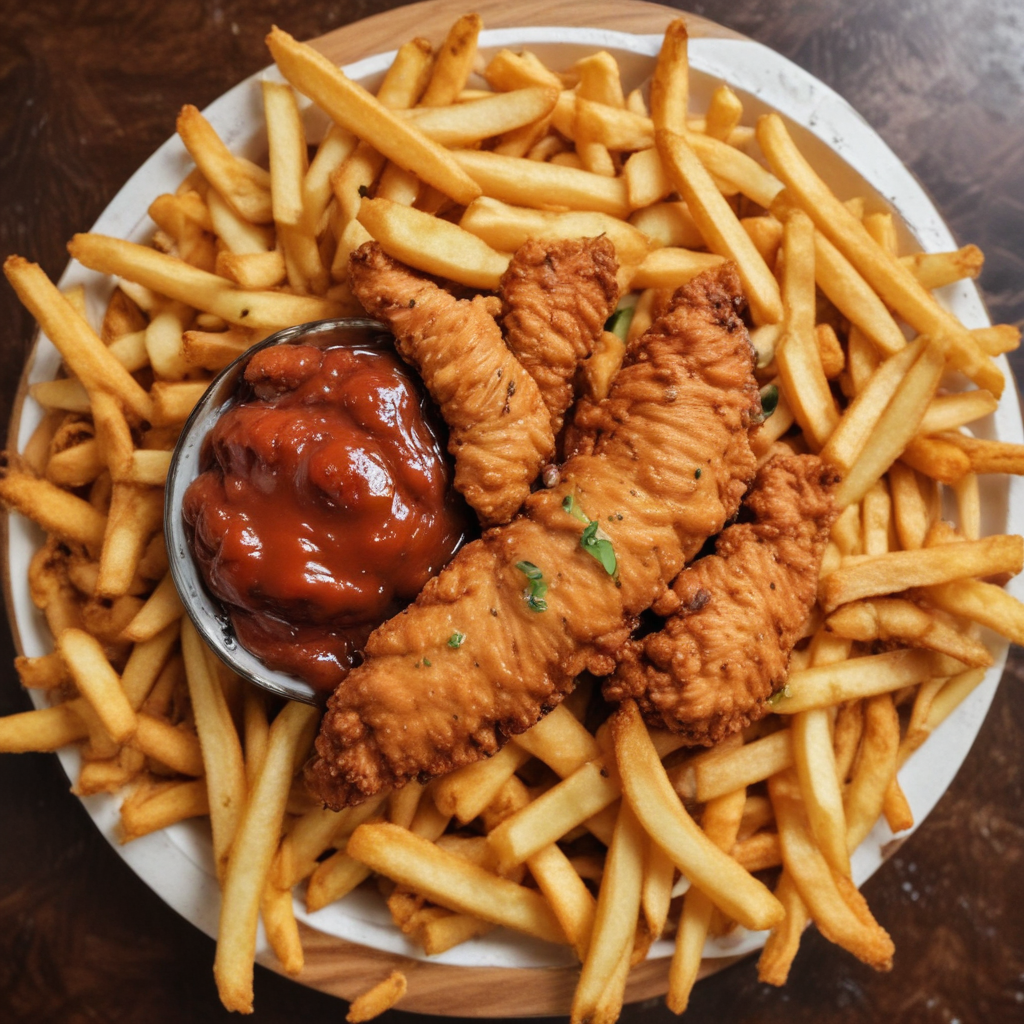 chicken strips and french fries