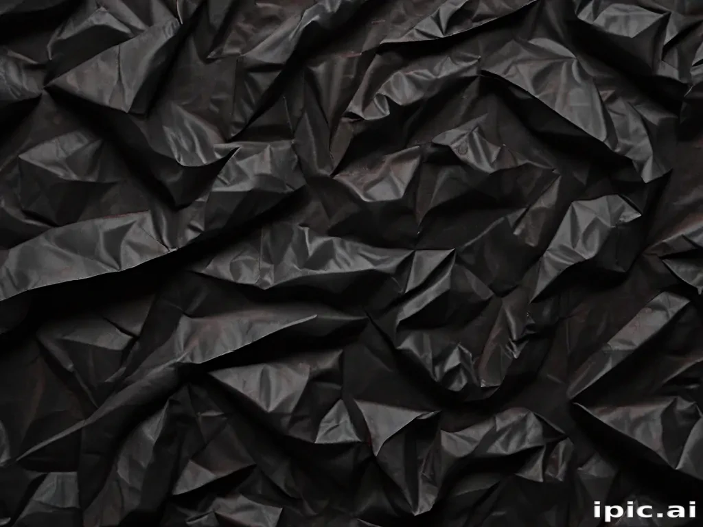 black crumpled paper