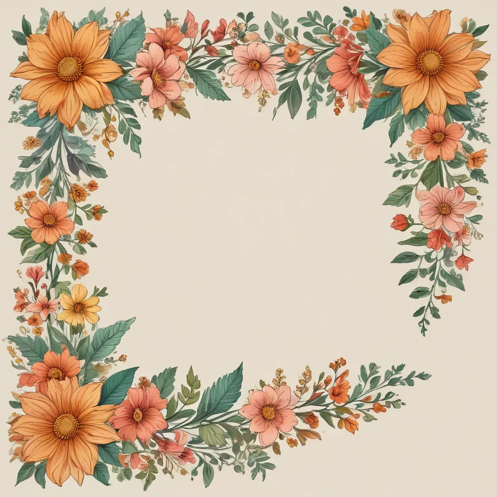 flowery border clipart