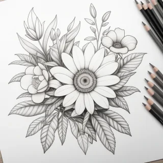 flower drawing for coloring