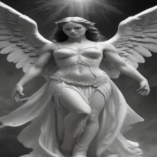 black and white angel