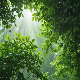 background with green leaves