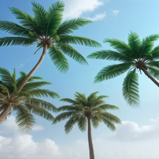 transparent palm trees