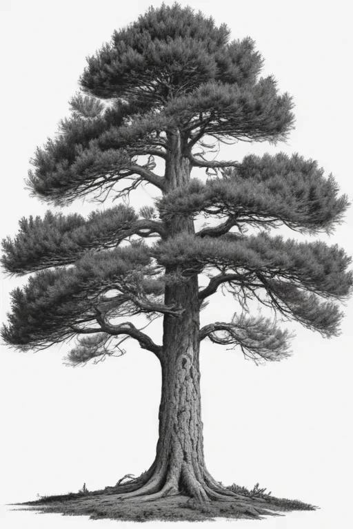 pine tree clip art black and white