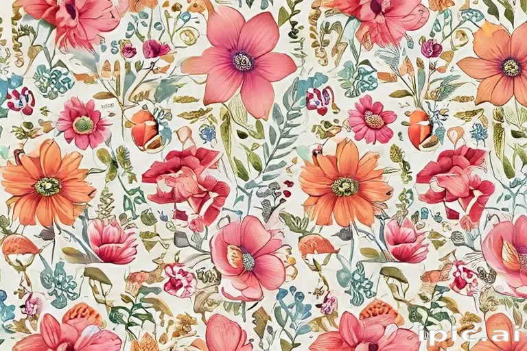 drawings of flowers in color