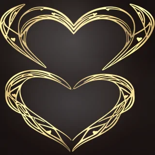gold heart clipart