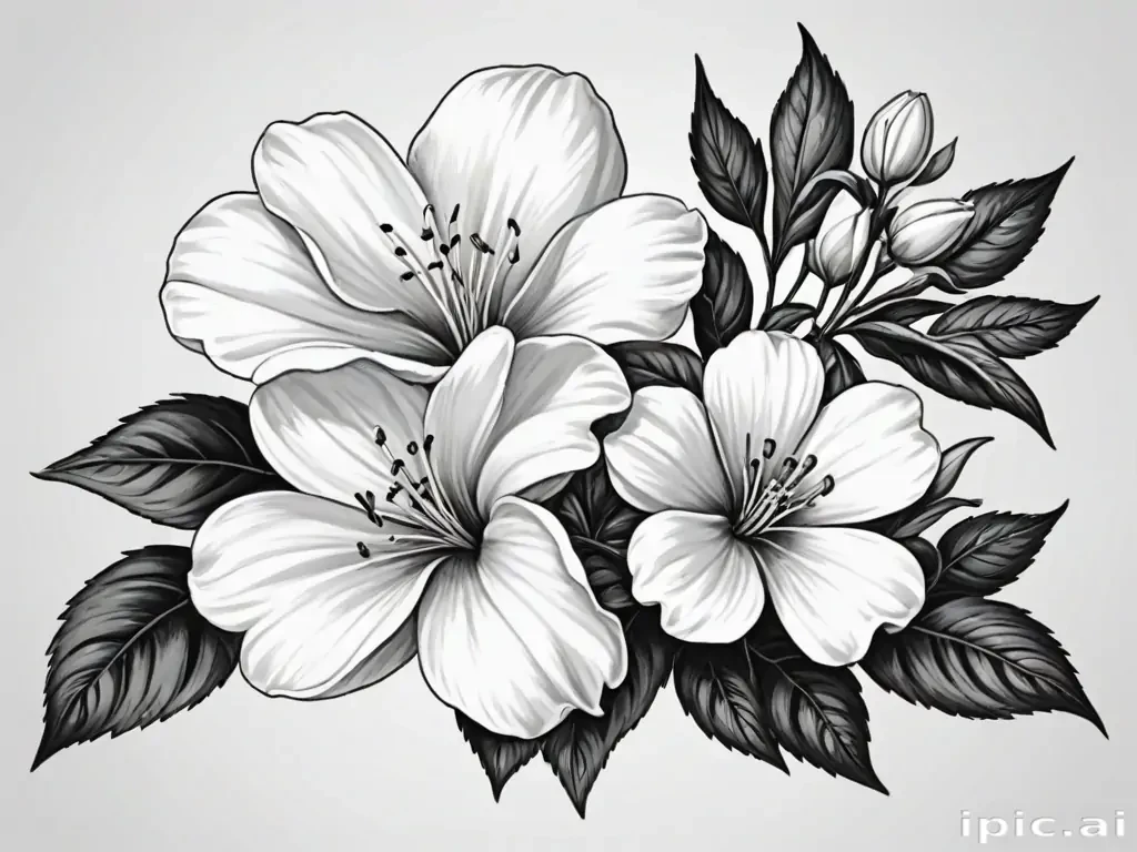 flower clip art black and white