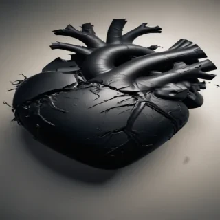 broken black heart
