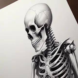 creative skeleton drawing art