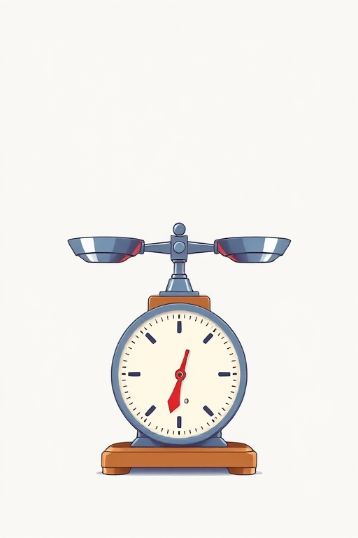 Create a detailed illustration of a balance scale with a minimalist design, using a high-resolution setting of 300 DPI, a front view perspective, in vector graphic style, captured with a digital camera at f/8 aperture and ISO 100 for sharp quality.