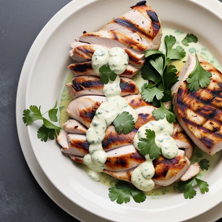 grilled chicken with cilantro crema