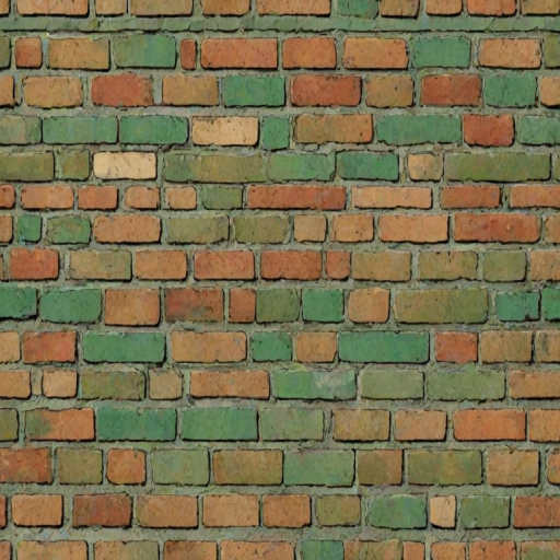 generate a textured wall background with a grungy appearance, featuring a mix of faded brick patterns, uneven surfaces, and earthy tones of beige and green