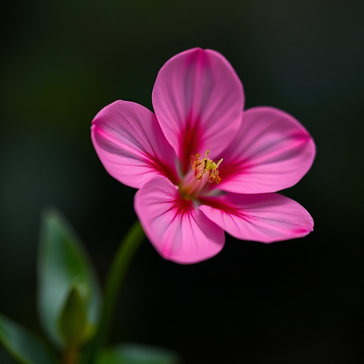 high-resolution close-up of a pink flower on a black background, f/2.8 aperture, 50mm lens, ISO 100, natural lighting, macro photography, DSLR camera