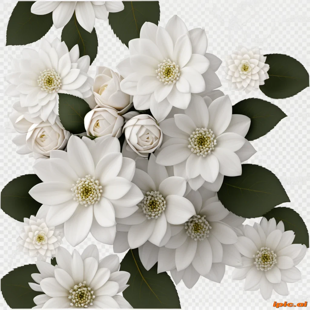 white flowers png transparent